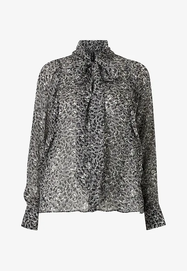 Mango - Blus Leopard - Svart