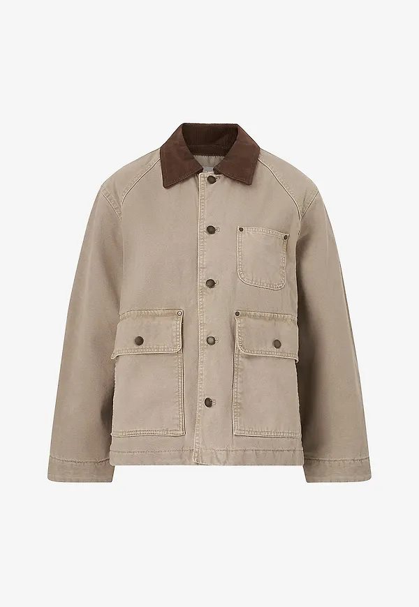 Beige manchesterjacka 2026 för dam från MANGO