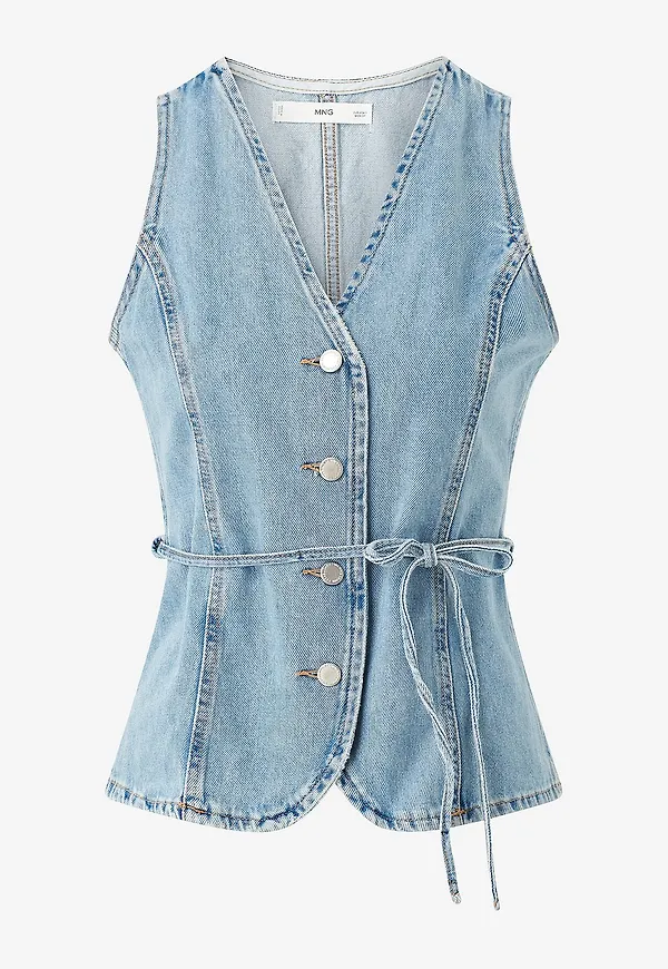 Mango - Jeansväst Waistcoat Daphne - Blå