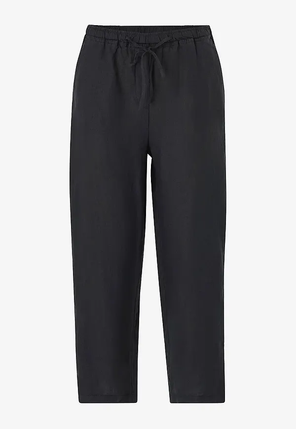 Mango - Linnebyxor Trousers Linen - Svart