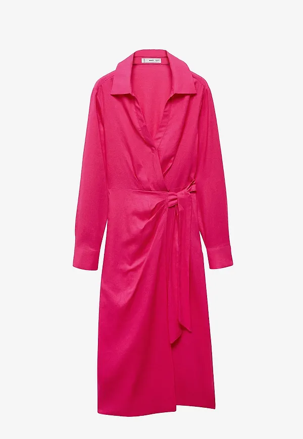 Mango - Linneklänning Dress Carola - Rosa