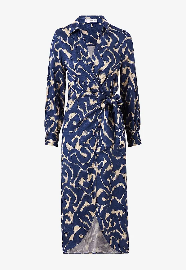 Mango - Omlottklänning Blue - Blå