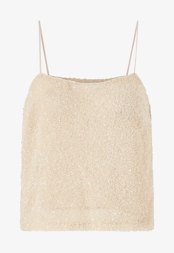 Mango - Paljettopp Xlenju - Beige