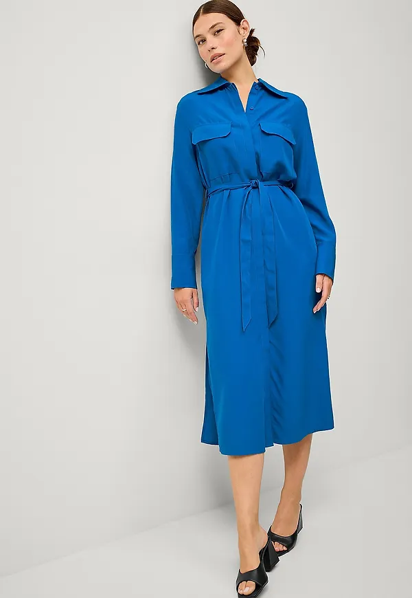 Mango - Skjortklänning Dress Mate - Blå