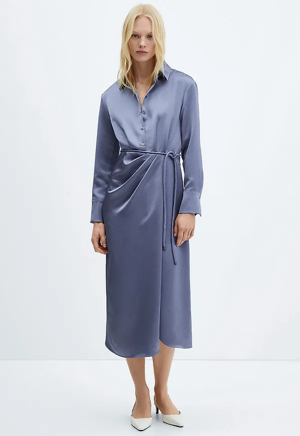 Mango - Skjortklänning Lily - Blå