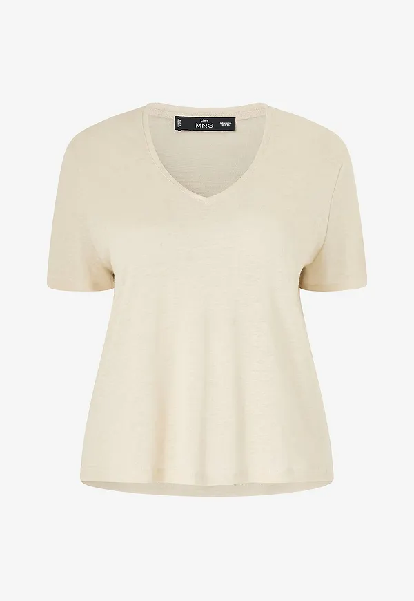 Mango - Topp Linito - Beige