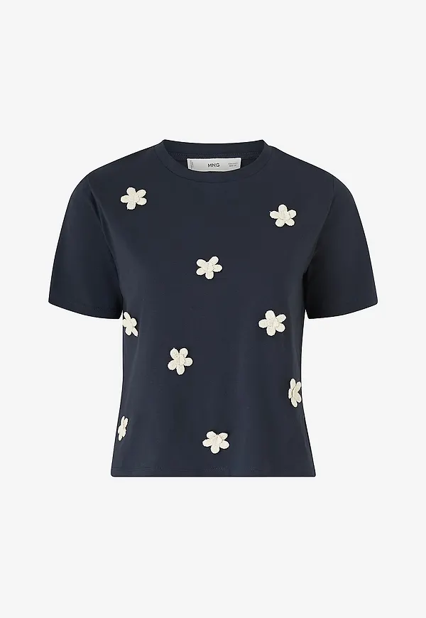 Mango - Topp T-shirt Flora - Blå