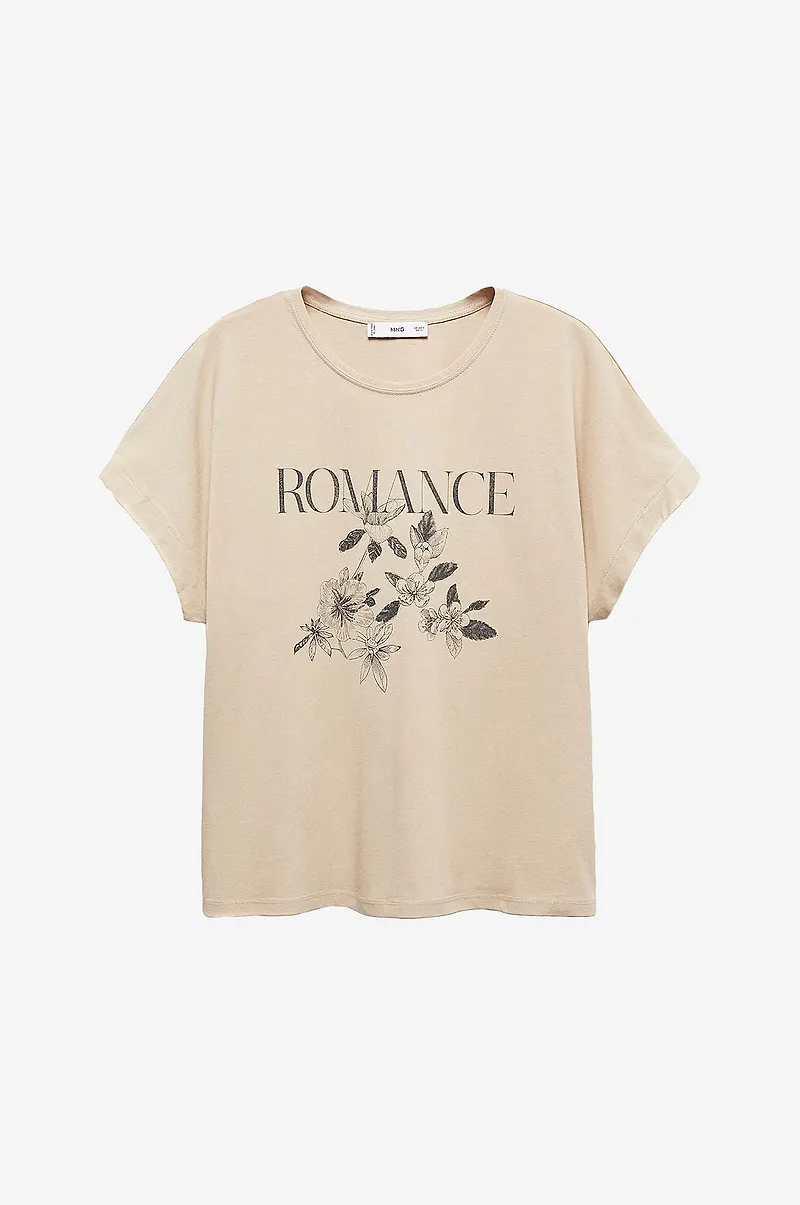 Mango - Topp T-shirt Ilustra - Beige