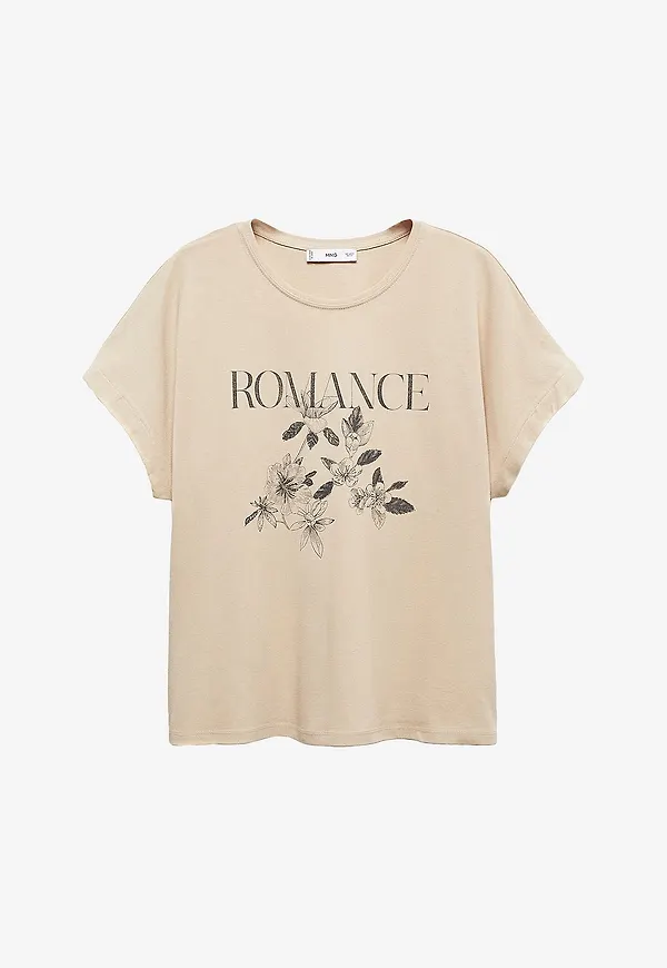 Mango - Topp T-shirt Ilustra - Beige