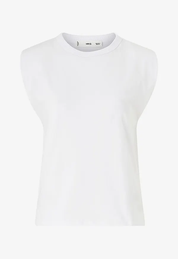 Mango - Topp T-shirt Viri - Vit