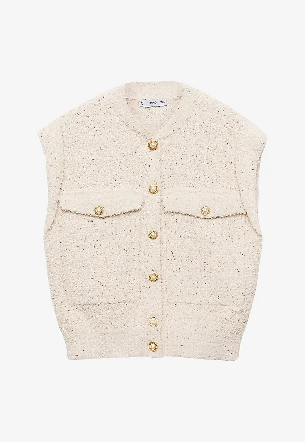 Mango - Väst Cardigan Vest Hepburn - Beige