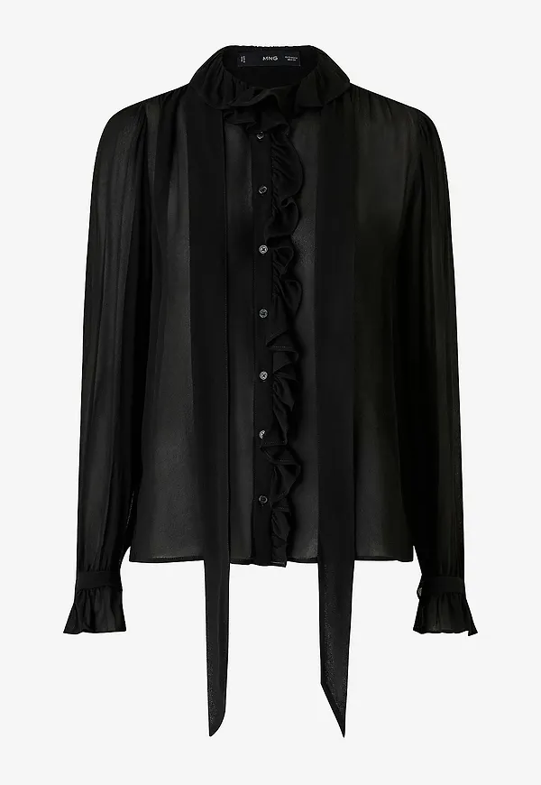 Mango - Blus Blouse Bologna - Svart