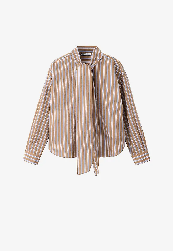 Mango - Blus Blouse Paris - Brun