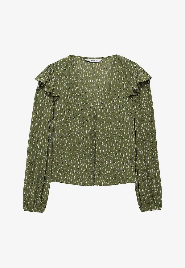 Mango - Blus Blouse Pomelo2 - Grön