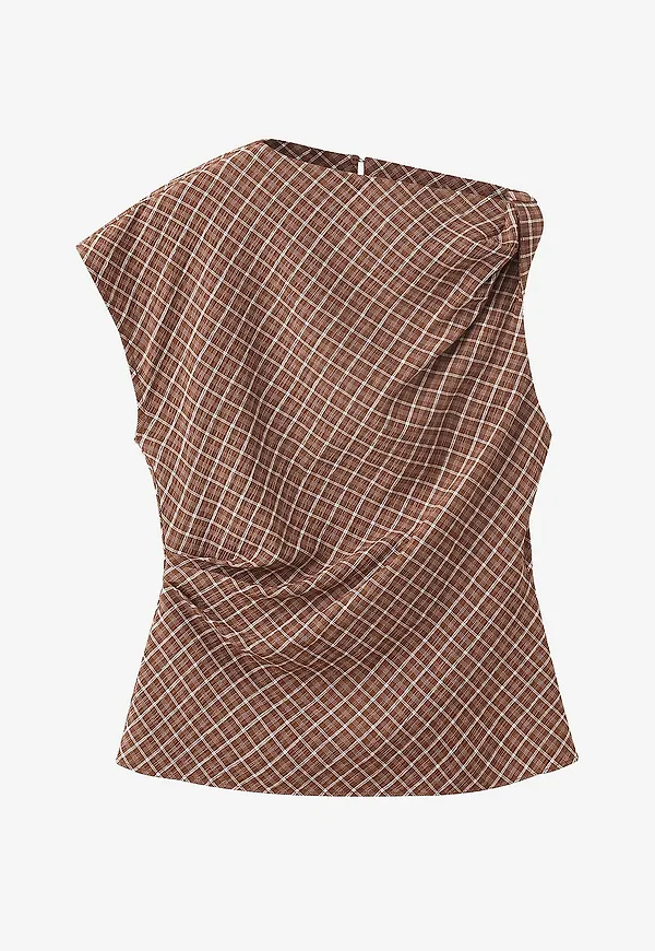 Mango - Blus Shirt Brownie - Brun