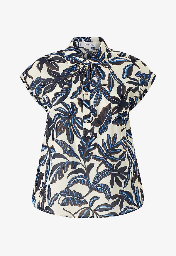 Mango - Blus Shirt Merci - Natur