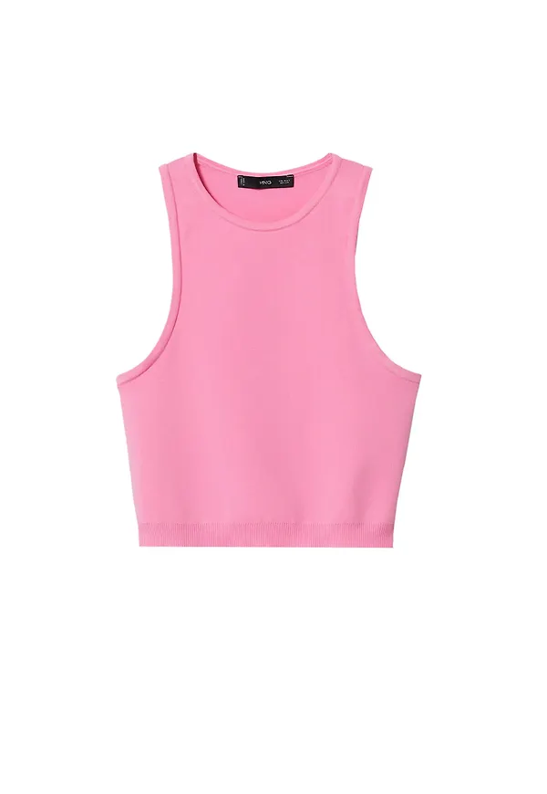 MANGO Broderad topp 'GIMME' rosa