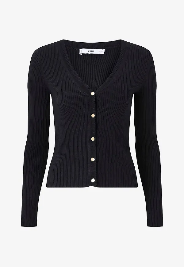 Mango - Cardigan Botona - Svart