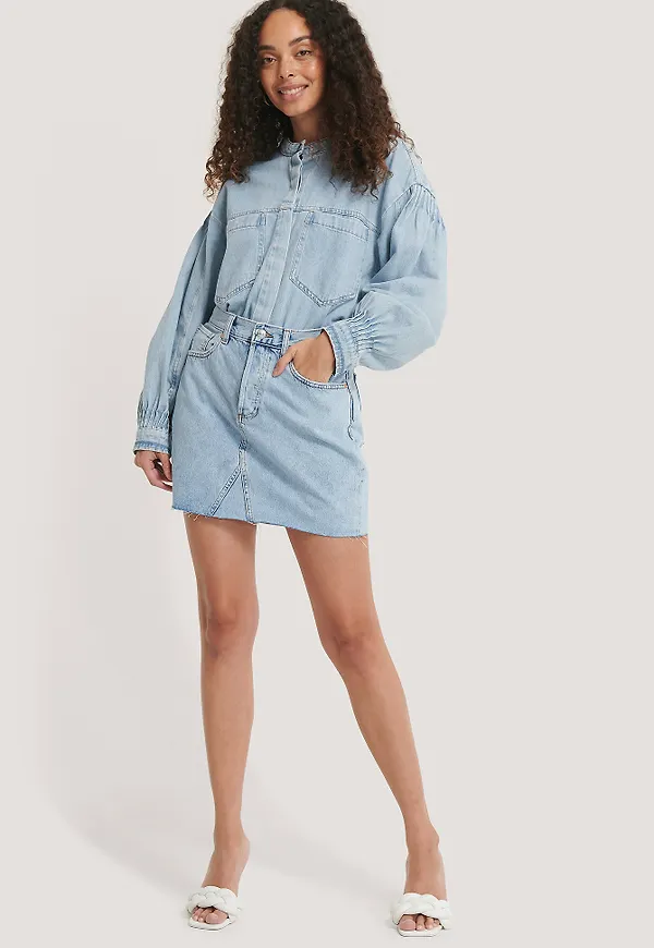 MANGO Denimkjol - Blue