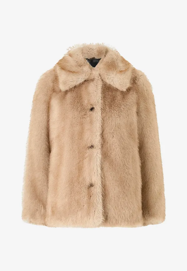 Mango - Fuskpälskappa Geneva - Beige