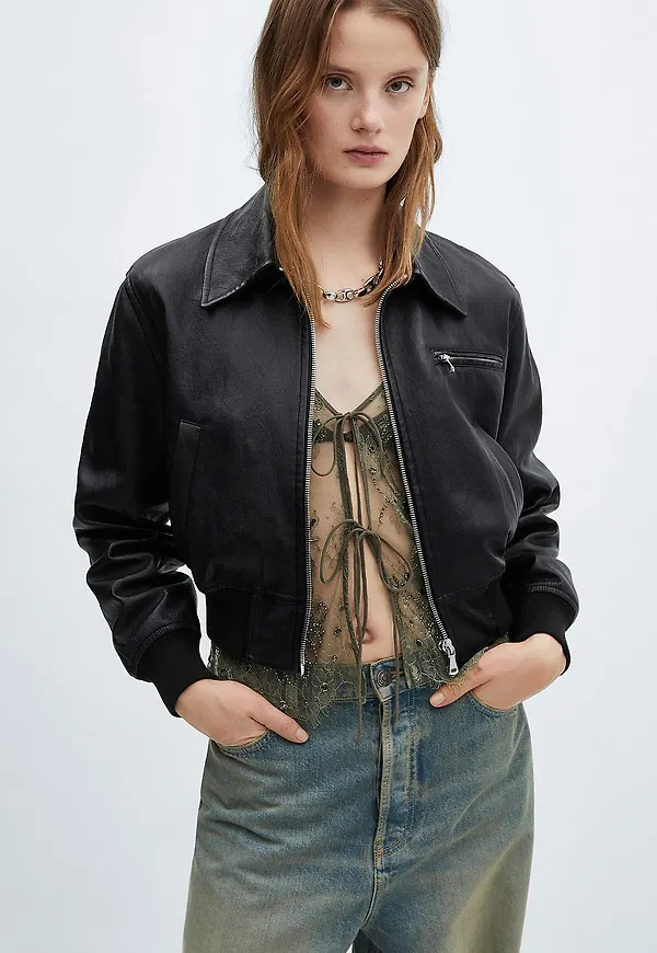 Mango - Jacka Jacket Phibi - Svart