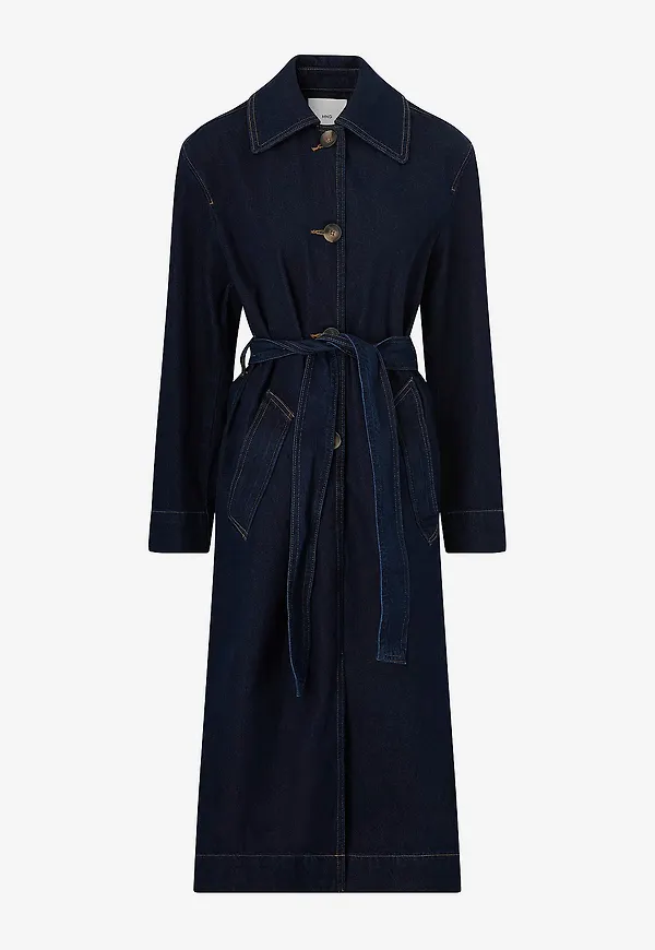 Mango - Jeanskappa Trench Coat Amelia - Blå