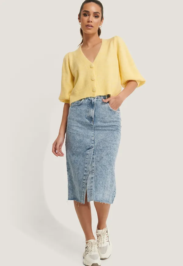 MANGO Midikjol - Blue