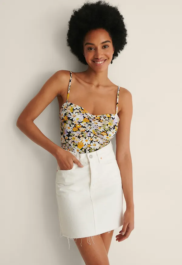 MANGO Minikjol I Denim - White