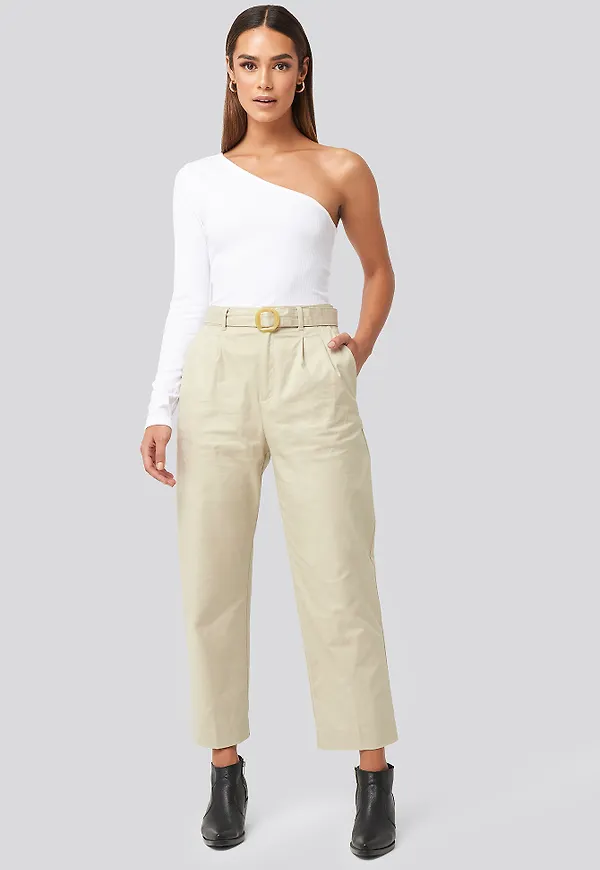 MANGO Mire Trousers - Beige