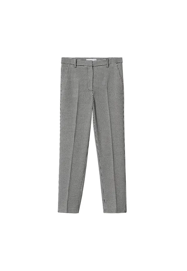 MANGO Pressveckad byxa 'Warm' svart / vit