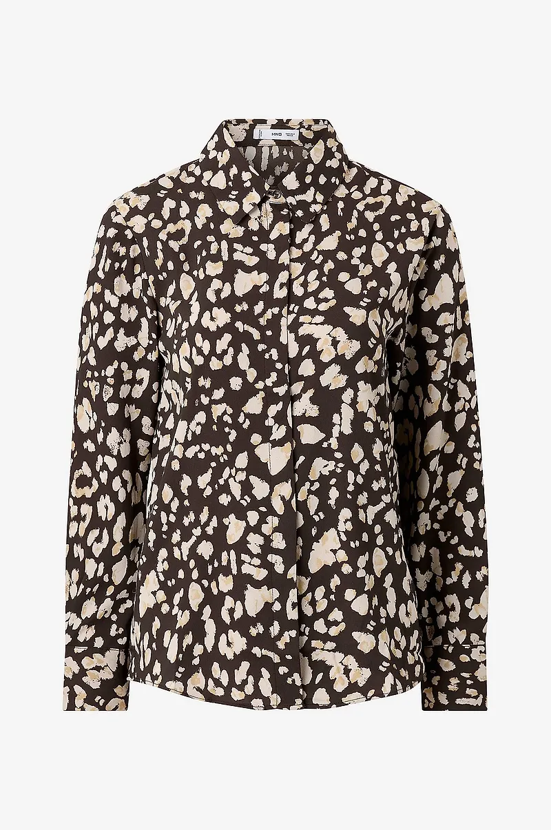 Mango - Skjorta Basic - Brun