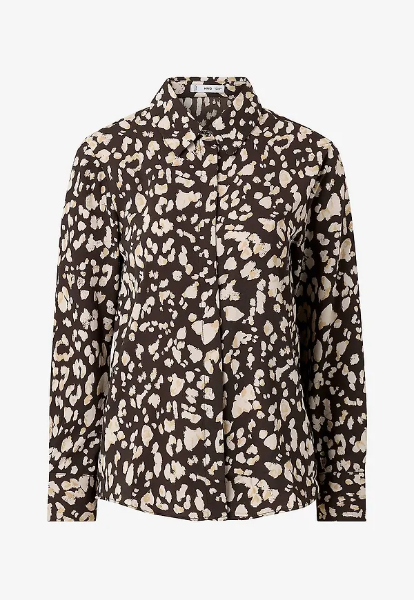 Mango - Skjorta Basic - Brun