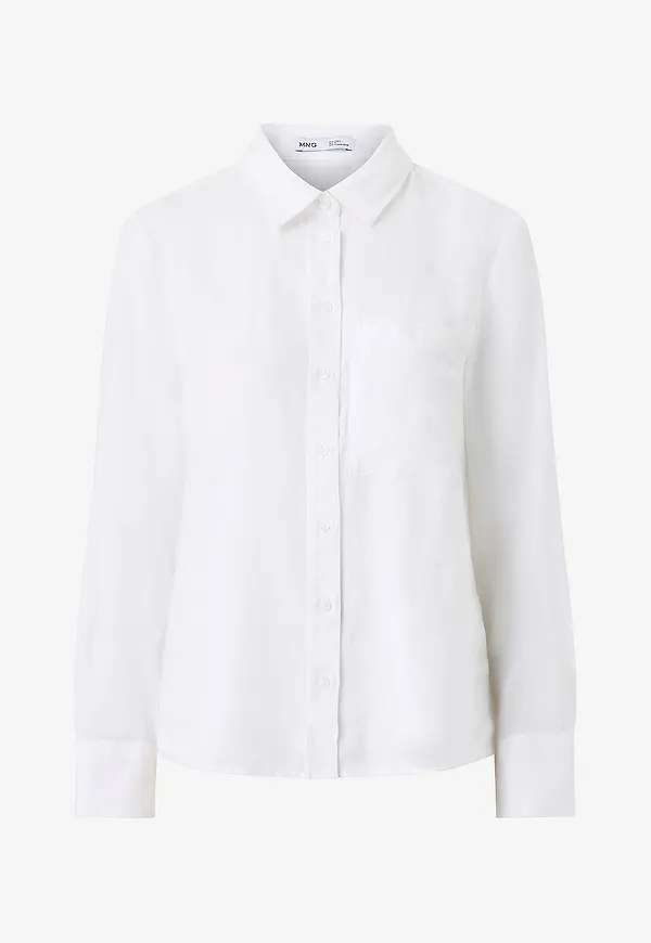 Mango - Skjorta Shirt LINO - Vit