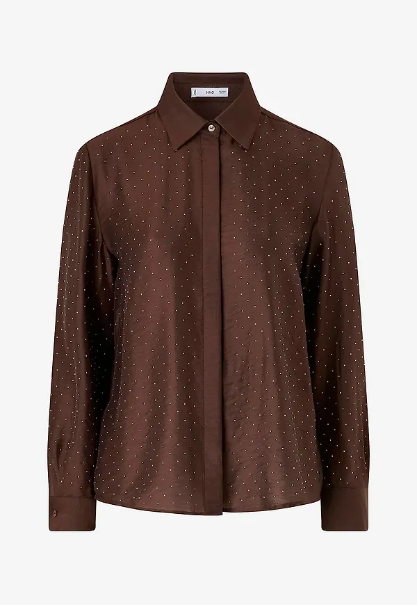 Mango - Skjorta Shirt Romp - Brun