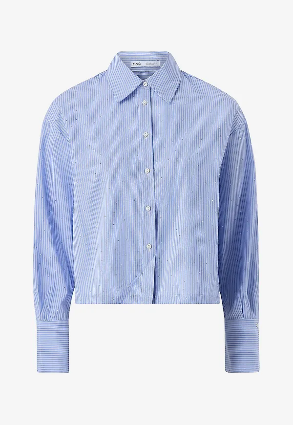 Mango - Skjorta Shirt Shinny - Blå
