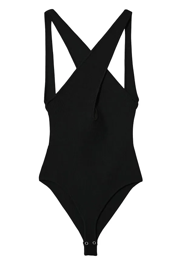 MANGO T-shirtbody 'Penelope' svart