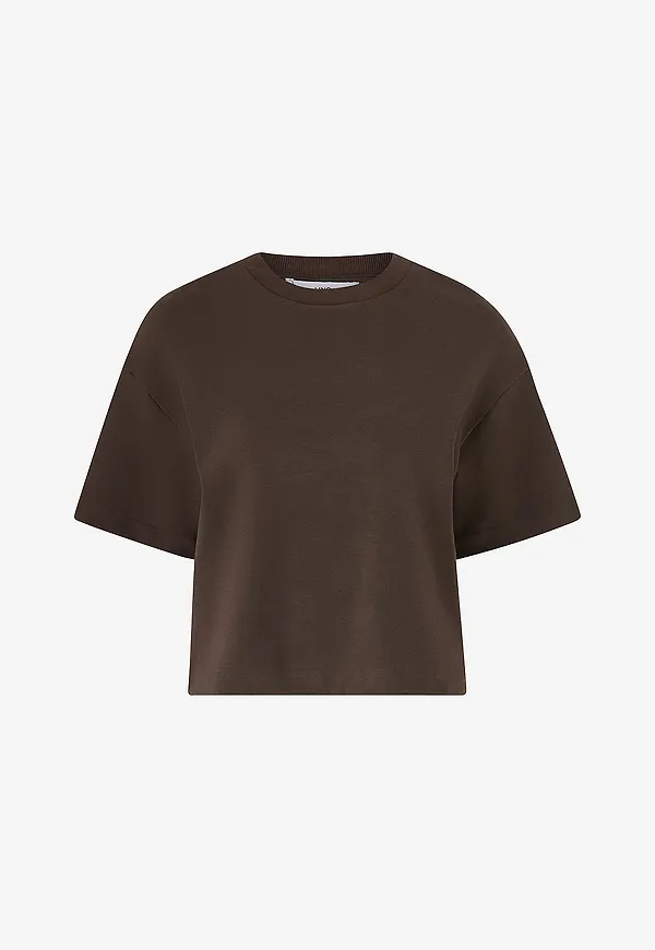Mango - T-shirt Pico - Brun