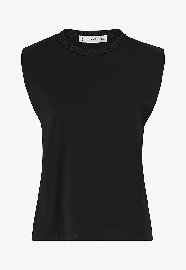 Mango - Topp T-shirt Viri - Svart