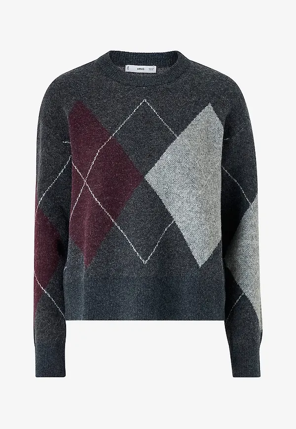 Mango - Tröja Sweater Rombon - Grå