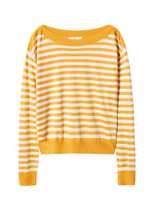 MANGO Tröja 'LUCAB' gul / off-white