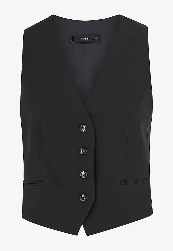 Mango - Väst Waistcoat Boreal - Svart