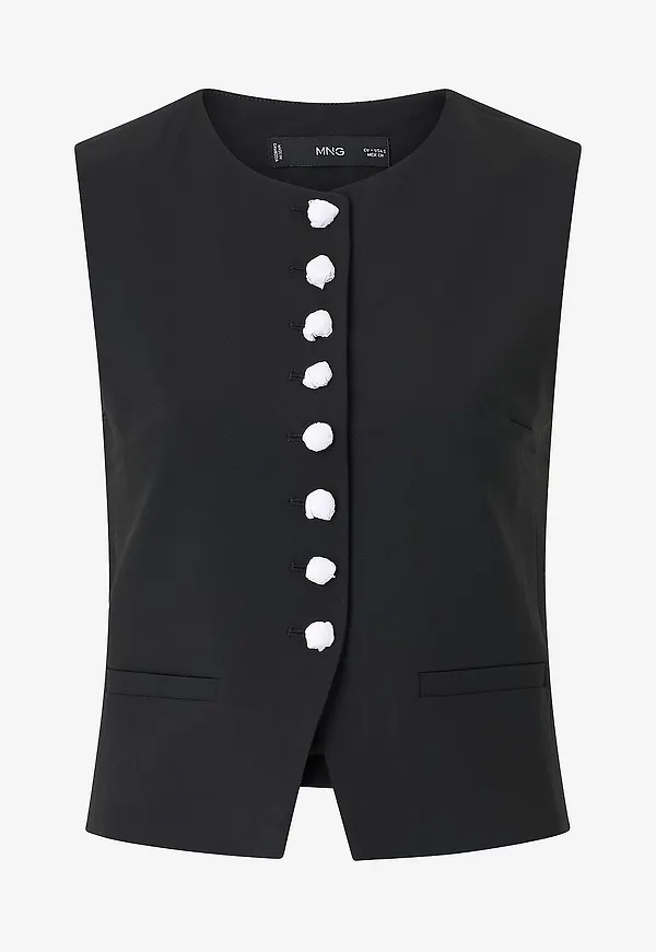 Mango - Väst Waistcoat Gabo - Svart