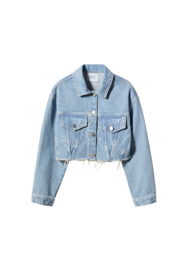 MANGO Övergångsjacka 'Frankie' blå denim