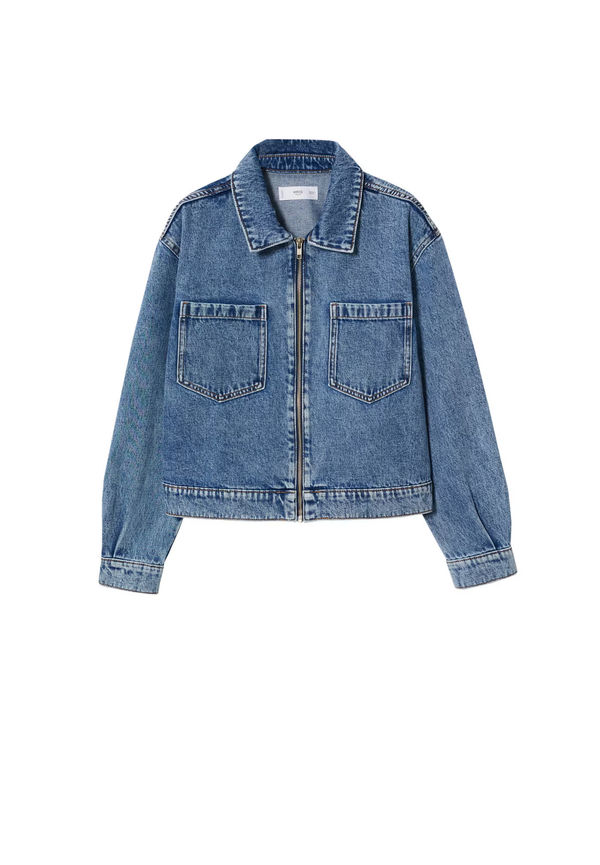 MANGO Övergångsjacka 'Zaida' blå denim