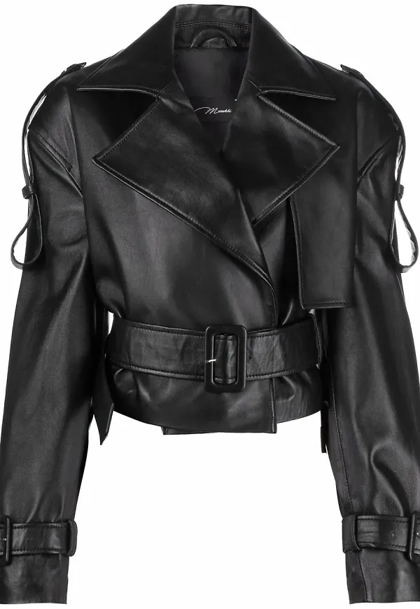 Manokhi Hana croppad bikerjacka - Svart