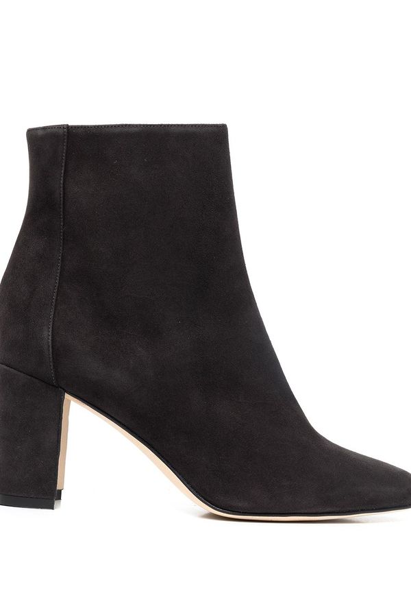 Manolo Blahnik ankelboots i mocka - Svart