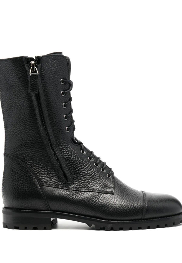 Manolo Blahnik Campcha militärkängor i läder - Svart