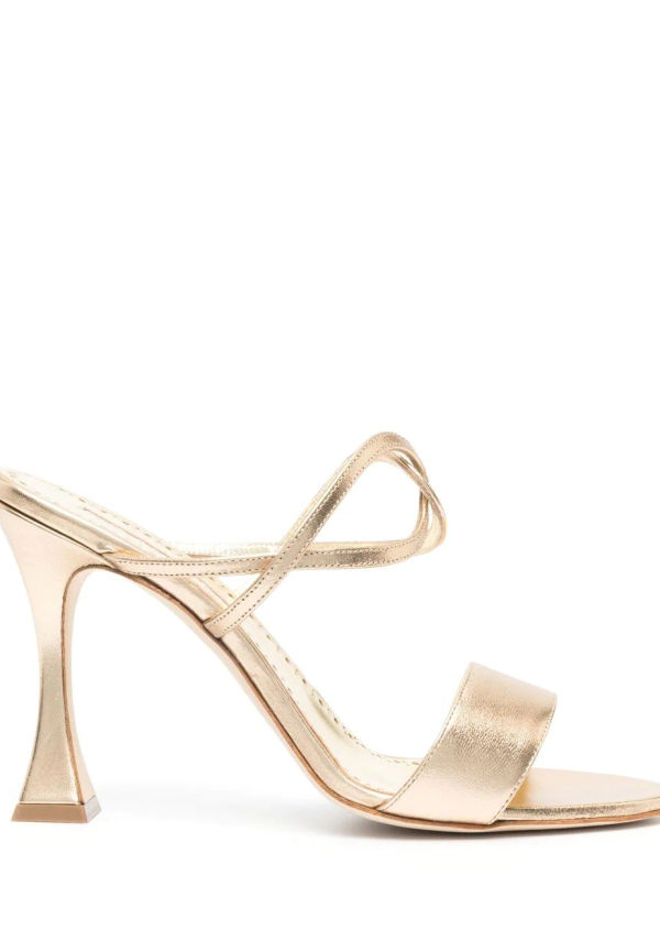 Manolo Blahnik Golvona slip-ons 105 mm - Guldfärgad