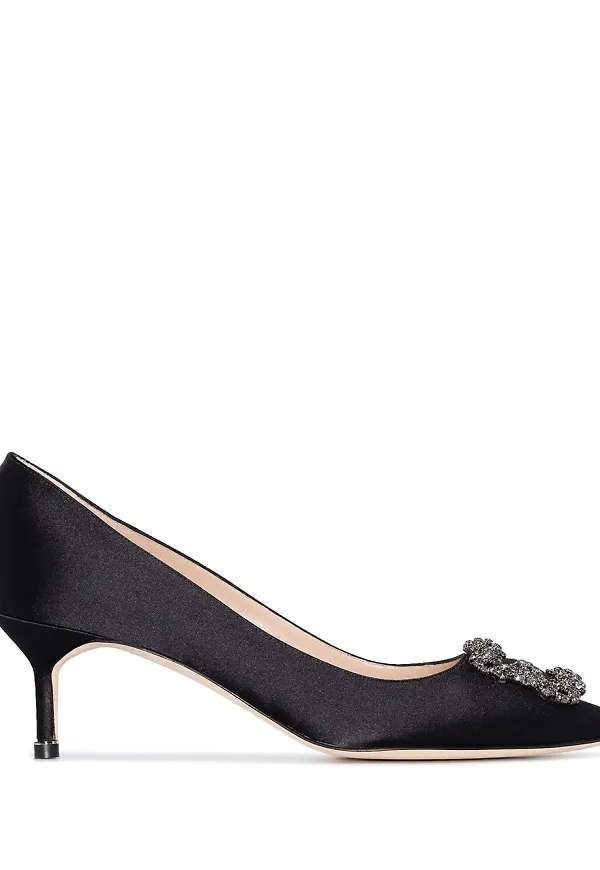 Manolo Blahnik Hangisi 50 pumps med strasspänne - Svart