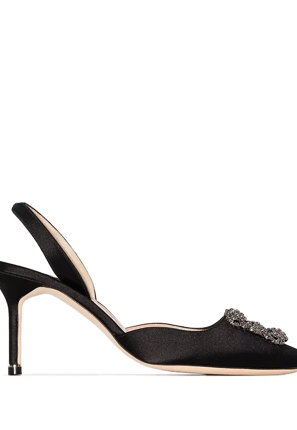 Manolo Blahnik Hangisi 70 slingback-pumps - Svart